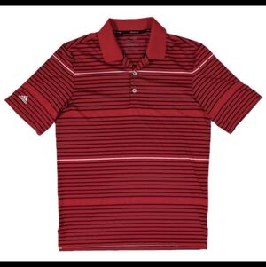 Adidas Climacool Golf Polo Men’s Small Red Striped Shirt